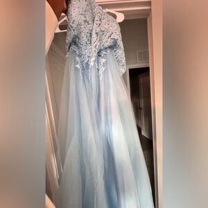 Elegant Blue Lace Kids Dress